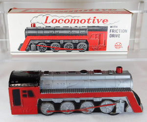 Marx Toy Steam Locomotive FRICTION toy Hong Kong UK Red/Black tin Vintage BOXED