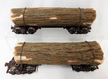 Load image into Gallery viewer, LGB 45770 Set of Two disconnect log cars brown w/ Large logs &amp; drawbars G w/ Hook &amp; Loop Couplers
