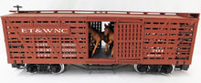 Load image into Gallery viewer, Bachmann 98120 G Scale ET&amp;WNC Stock Car w/ 3 Horses &amp; A speaker, sound board
