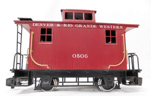 Bachmann Bobber Caboose Denver & Rio Grande Western 0506 G Gauge Railroad Train
