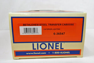 Lionel 6-36547 Bethlehem Steel Transfer Caboose Lighted C-8 Boxed O gauge +bulb