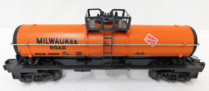 Lionel Milwaukee Road Tank Car 6-19600 MILW 19600 Orange Single Dome Train Car