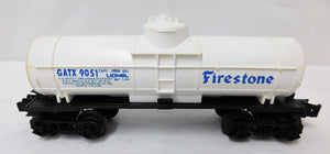 Lionel 6-9051 Firestone Tank Car Mid 1970s Train White w/ Blue Letters GATX 9051