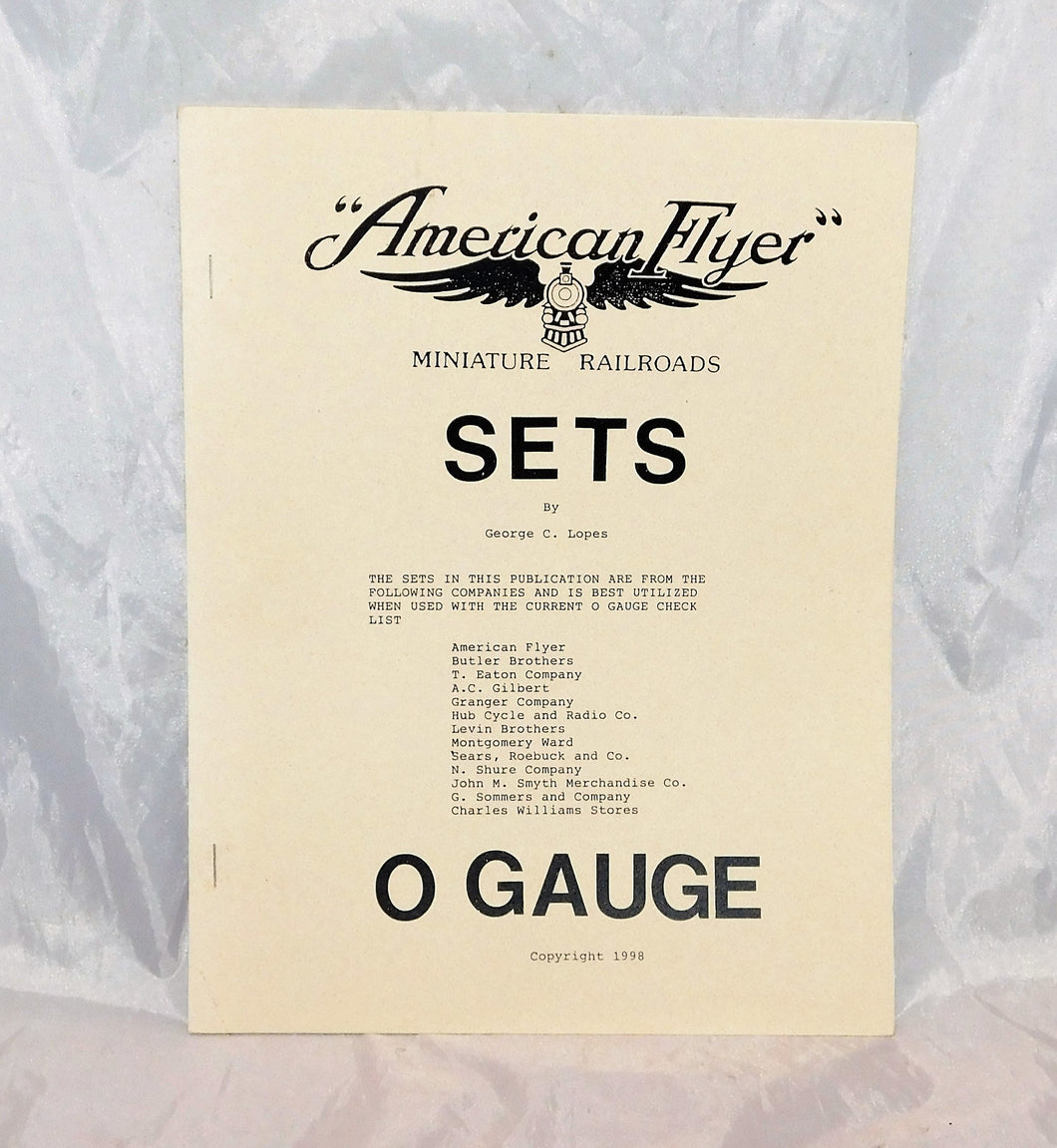 American Flyer PREWAR Guide to O Gauge SETS Book catalogued/uncatalogued Referen