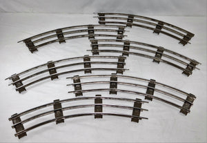 IVES Standard Gauge Track Curved 6 sections w/pins Original Prewar metal Vintage