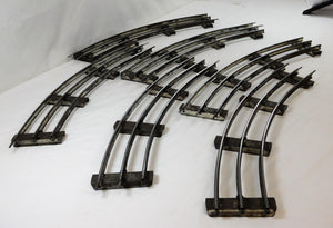 IVES Standard Gauge Track Curved 6 sections w/pins Original Prewar metal Vintage
