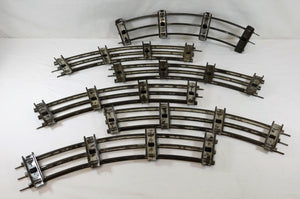 IVES Standard Gauge Track Curved 6 sections w/pins Original Prewar metal Vintage