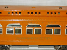 Load image into Gallery viewer, Lionel 418 431 490 Standard Gauge Passenger cars Repainted  ORANGE 18&quot; 12 wheel
