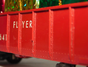 American Flyer 641 RED gondola w/ Christmas presents load Link coupler S gauge