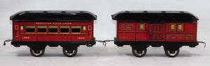 Prewar O American Flyer 1205 & 1306 FOUR WHEEL version WindUp Set passenger cars