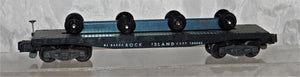 American Flyer 24556 Rock Island Flat car Transport w/ Wheel Load S Knuckle