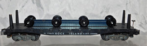 American Flyer 24556 Rock Island Flat car Transport w/ Wheel Load S Knuckle