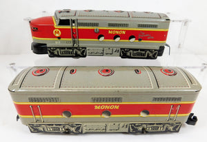 Marx 81 82 MONON Diesel AB tinplate 81F A 82 B Unit Runs Hoosier Line O clean