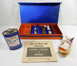 Lionel 927 CLEAN POSTWAR Boxed Lubricating Maintenance Kit w/Instrct + BLUE tin