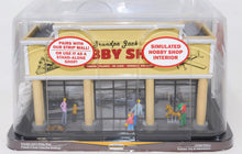 Load image into Gallery viewer, Menards 2750616 O Gauge Grandpa Jack&#39;s Hobby Shop C9+ Train layout building lit
