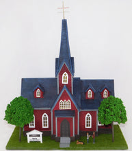 Load image into Gallery viewer, Menards 2796151 O Gauge Trinity Community Church C9+ Train layout building lit
