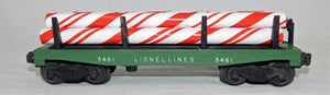 Lionel 3461Postwar GREEN Automatic Dump Car w/ Christmas Peppermint Stick Logs Load