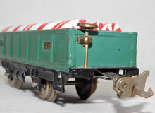 Load image into Gallery viewer, Lionel Prewar 902 Green Gondola w/ Christmas Peppermint Stick Load Latch coupler
