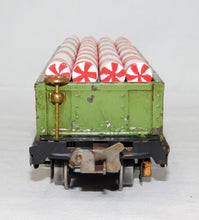 Load image into Gallery viewer, Lionel 812 Prewar Green Gondola w/ Christmas Peppermint Sticks Latch couplers O
