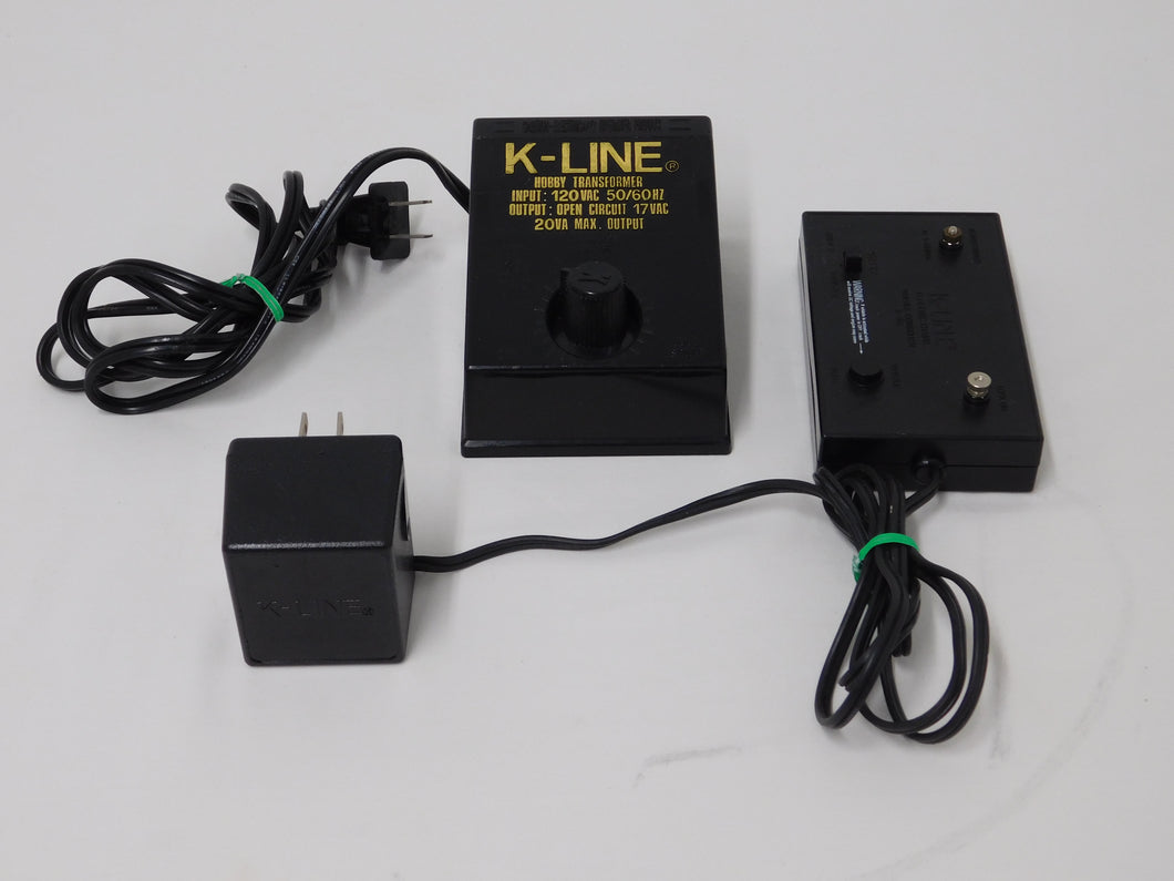 K-Line K-950 transformer 20 volt w/ whistle controller AC power O set / accessry