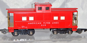 American Flyer Lines 630 Red Painted Lighted Caboose 1953 Link AFL Scarce S