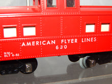 Load image into Gallery viewer, American Flyer Lines 630 Red Painted Lighted Caboose 1953 Link AFL Scarce S
