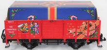 Load image into Gallery viewer, LGB 4021 CT The Christmas Train Hi Side Gondola w/ Blue Present inside G scale
