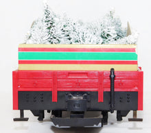 Load image into Gallery viewer, LGB 42130 The Christmas Train Santa&#39;s Tree Farm Gondola frostd tree load G scale
