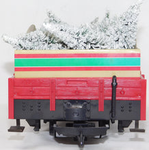 Load image into Gallery viewer, LGB 42130 The Christmas Train Santa&#39;s Tree Farm Gondola frostd tree load G scale
