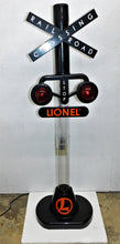 Load image into Gallery viewer, Lionel RR Crossing Coin Bank Lights &amp; Sounds 4&#39; Tall Train Room 18891 w/AC adapt
