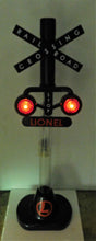 Load image into Gallery viewer, Lionel RR Crossing Coin Bank Lights &amp; Sounds 4&#39; Tall Train Room 18891 w/AC adapt
