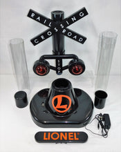 Load image into Gallery viewer, Lionel RR Crossing Coin Bank Lights &amp; Sounds 4&#39; Tall Train Room 18891 w/AC adapt
