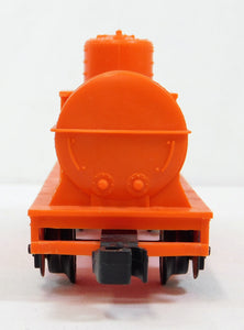 Marx Trains Gulf Tank Car Single Dome Orange 4 wheel Fixed couplers 1974 (9553)