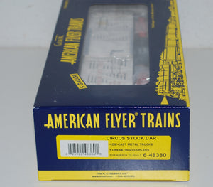 American Flyer 6-48380 Circus Stock Car Animal Transport 3636 Sgauge RED trucks