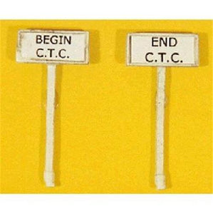 JL Innovative Design #838 Railroad Begin/End CTC Signs (2) HO Scale USA RightWay